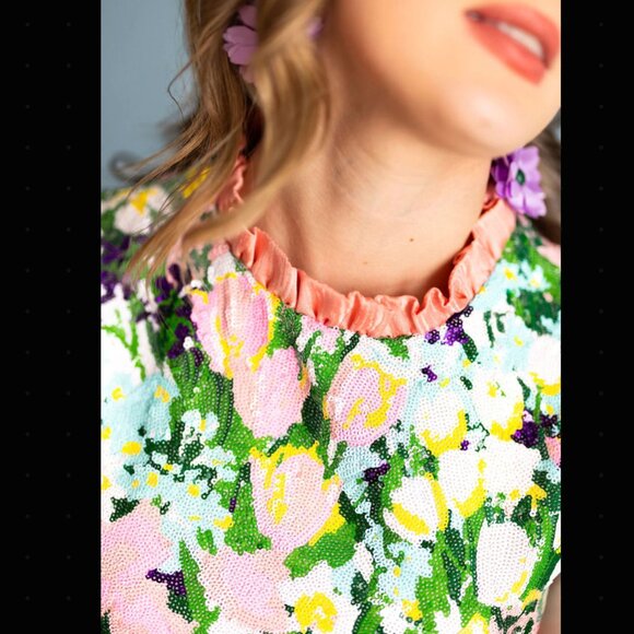 Sparkling Blossoms Feather Tunic - Picture 2 of 4